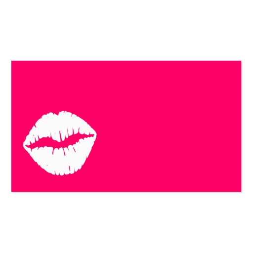 Pink and White Smooch Business Card Templates (front side)