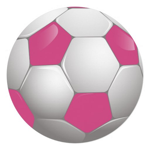 Pink and White Soccer Ball Birthday Party Personalized Invites
