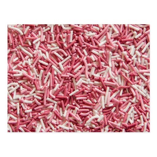 Pink and white sprinkles postcard Zazzle