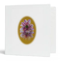 Pink and White Striped Daisy Gerbera 3 Ring Binders