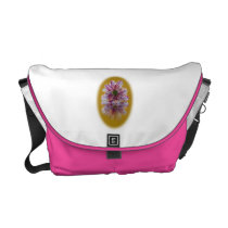 Pink and White Striped Daisy Gerbera Courier Bag