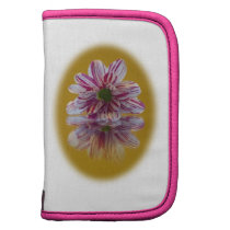 Pink and White Striped Daisy Gerbera Folio Planner