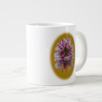 Pink and White Striped Daisy Gerbera Jumbo Mug