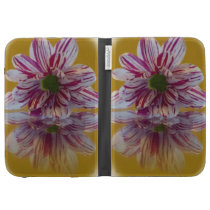 Pink and White Striped Daisy Gerbera Kindle Case