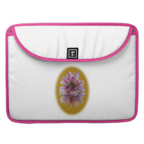 Pink and White Striped Daisy Gerbera Sleeves For MacBooks