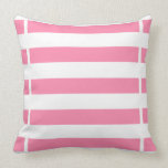 Pink and White Striped Pillow