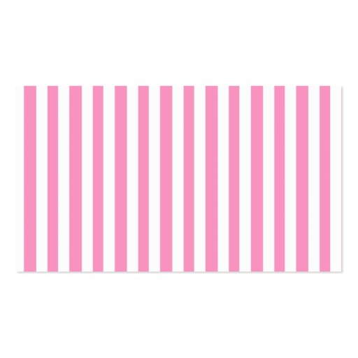 Pink and White Striped Place Card Business Card Template (back side)