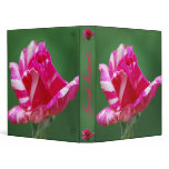 Pink and white striped rose and meaning binders