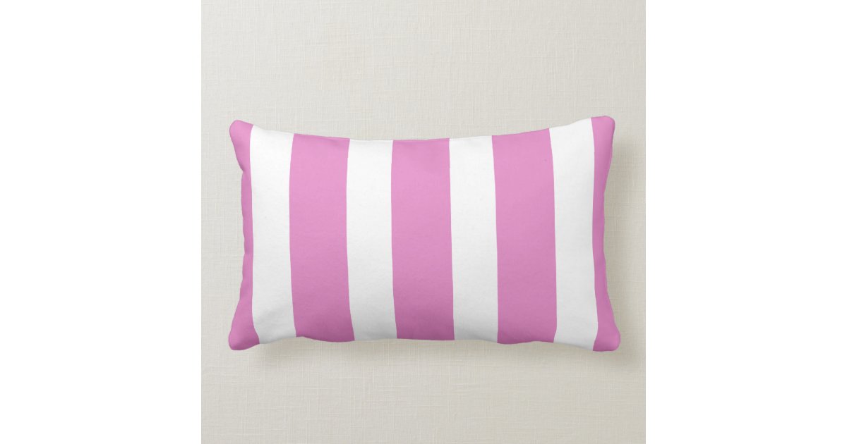 Pink and white striped throw pillow Zazzle