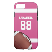 Pink and White Stripes Jersey Football iPhone 7 Case