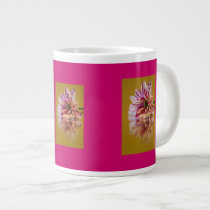Pink and White Stripey Gerbera Flower Jumbo Mugs