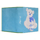 Pink and White Teddy Bear Binder