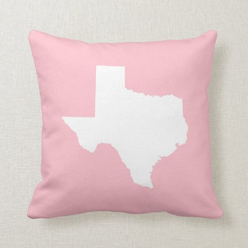 Pink and White Texas Throw Pillow Zazzle