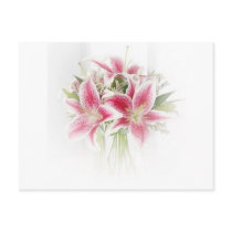 pink and white tiger lilies postcards by Ceyzpurplestang pink and white tiger lilies postcards