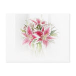 pink and white tiger lilies postcard