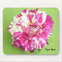 Pink and White Tiger Rose Mousepad mousepads