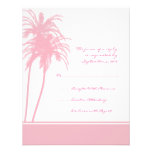 Pink and White Tropical Palms Invitation RSVP