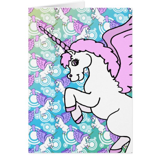 Pink and White Unicorn Graphic Greeting Card Zazzle