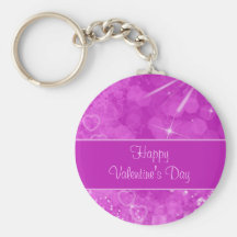 Pink and white Valentine Design Keychain