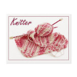 Pink and White Variegated Knitter Post Card