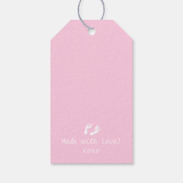 Pink and White Vintage Baby Shower Pack Of Gift Tags