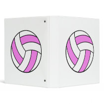 pink and white volleyball vinyl binder