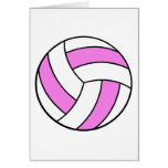 pink and white volleyball greeting cards