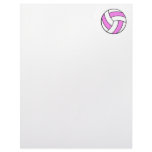 pink and white volleyball customized letterhead
