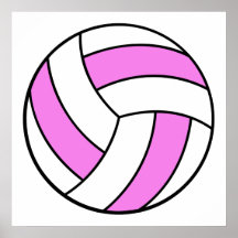 pink and white volleyball print