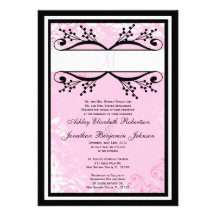 Pink and White Wedding invite