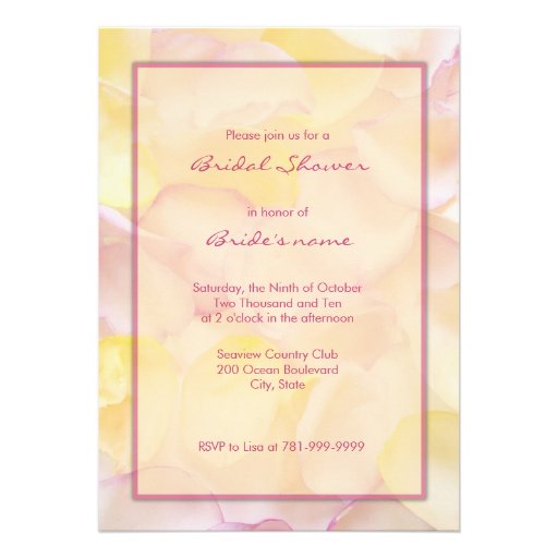 Pink and Yellow Bridal Shower Invitations