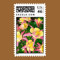Pink and Yellow Columbines stamps