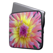 Pink and Yellow Dahlia Laptop Sleeve