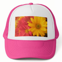 Pink and Yellow Daisies Trucker Hats