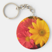 Pink and Yellow Daisies Keychains