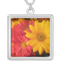 Pink and Yellow Daisies Pendants