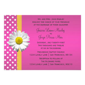Pink and Yellow Daisy Wedding Invitation