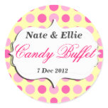 Pink and yellow dotty Candy Buffet Sticker