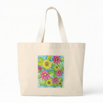 Pink and Yellow Flowers Bags