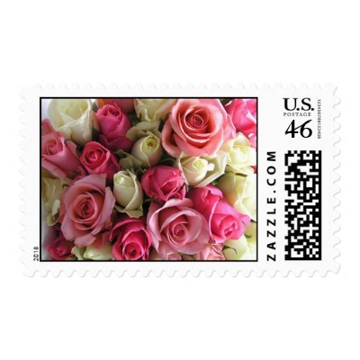 Pink and Yellow Flowers Stamps by esther160