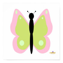Pink And Yellow Green Butterfly posters