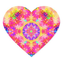 Pink and Yellow Kaleidoscope Fractal Sticker