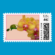 Pink and Yellow Orchid stamps