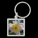 Pink and Yellow Peony Keychain