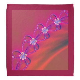 Pink and Yellow Striped Flower Fractal Bandana