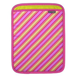 Pink and Yellow Striped iPad Sleeve rickshawsleeve