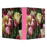 Pink and Yellow Tulips 3 Ring Binder