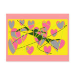 Pink and Yellow Valentines Postcards