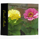 Pink and Yellow Zinnias Custom Binder