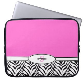 Pink and Zebra Laptop electronicsbag